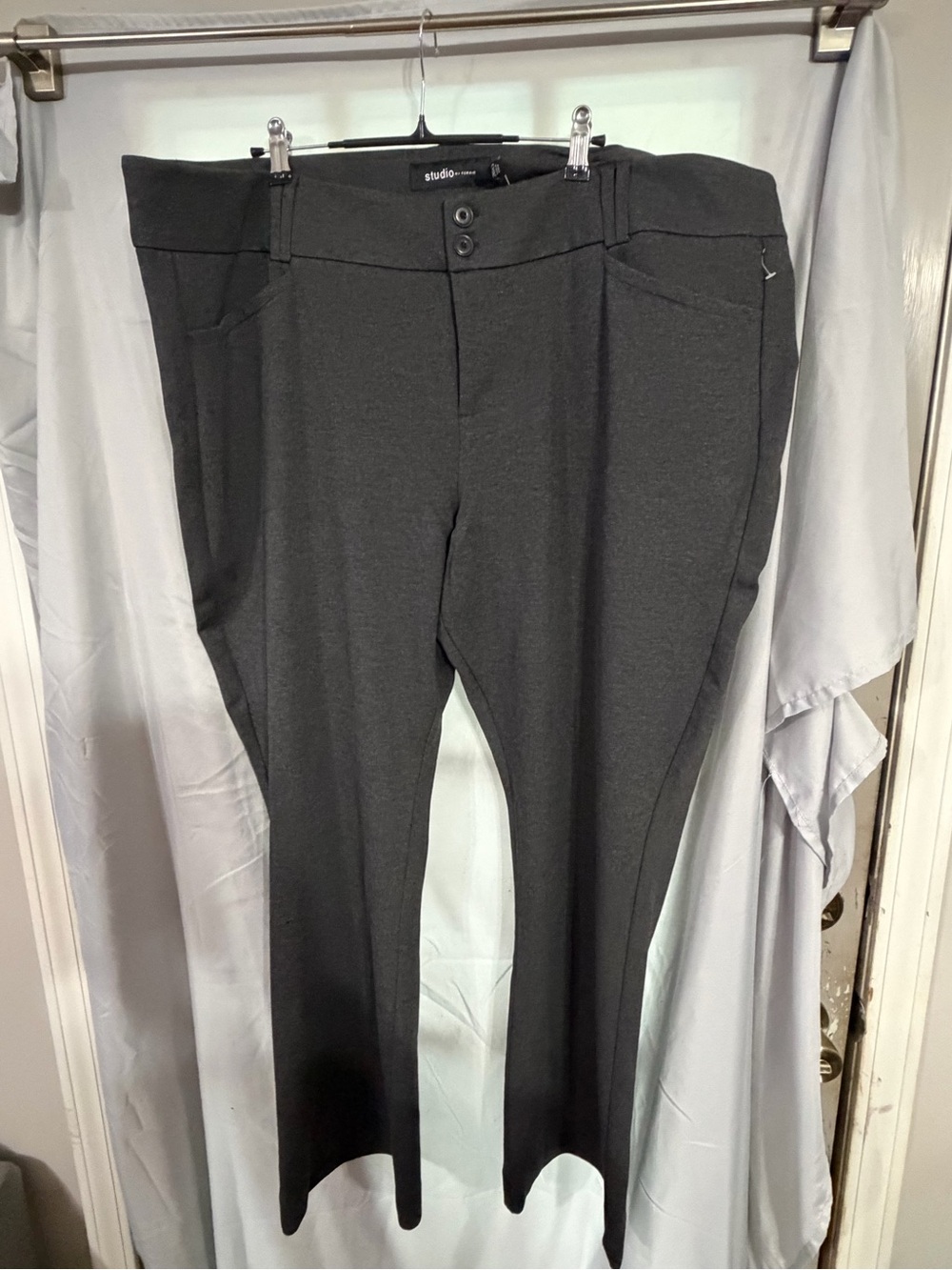 torrid Studio Charcoal Gray High-Waist Button Front Pants